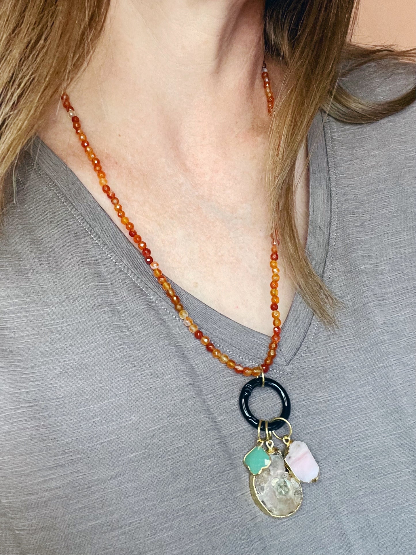 Carnelian Charm Necklace