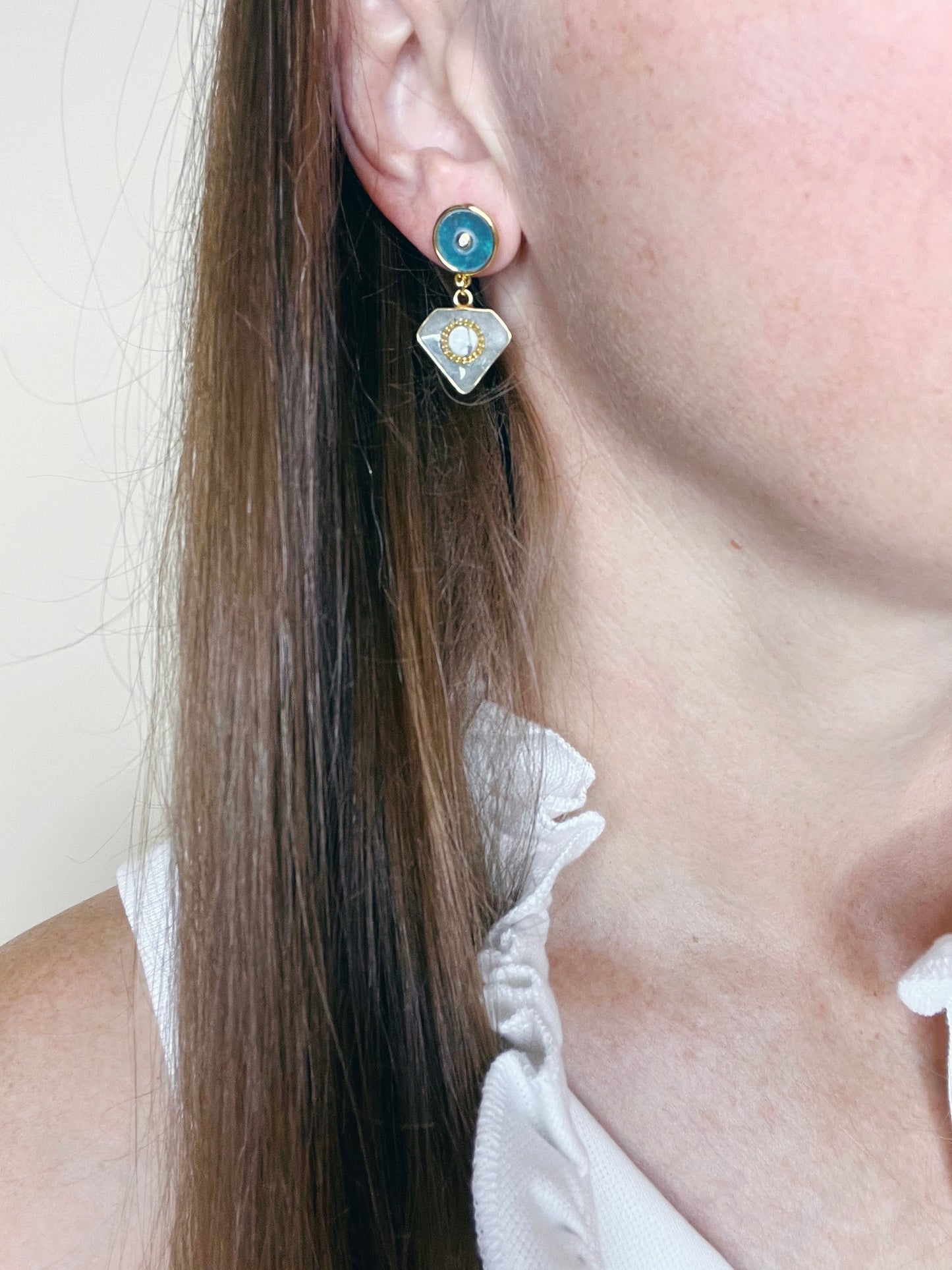 Mixed Gemstone Earring (3 color choices)