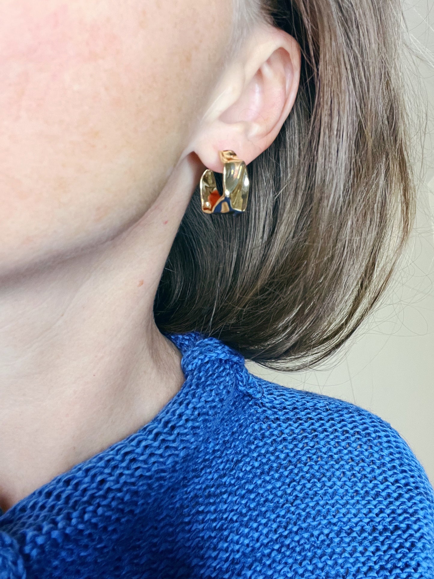 Crinkled Hoop Earring