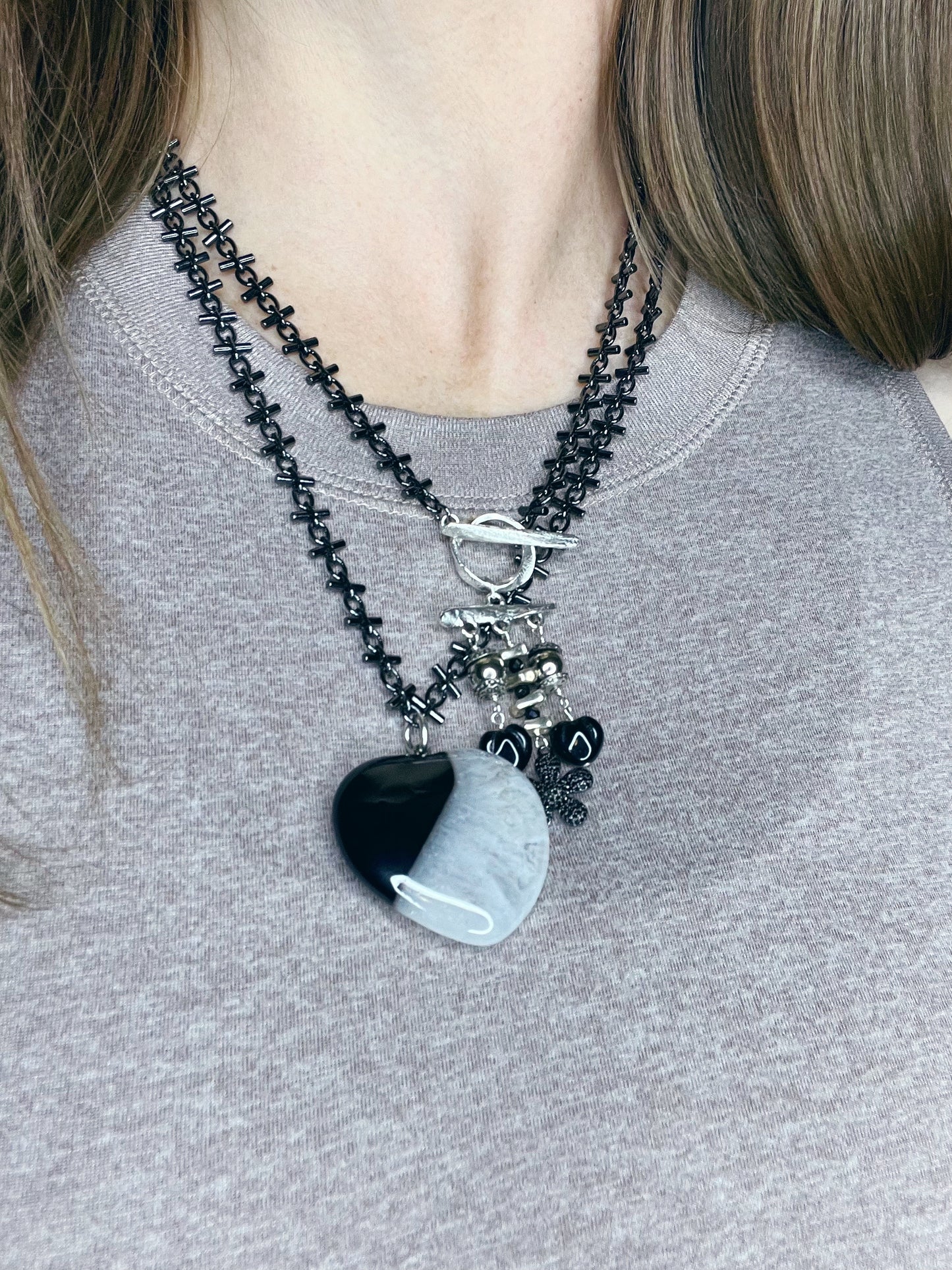 Agate Heart Necklace