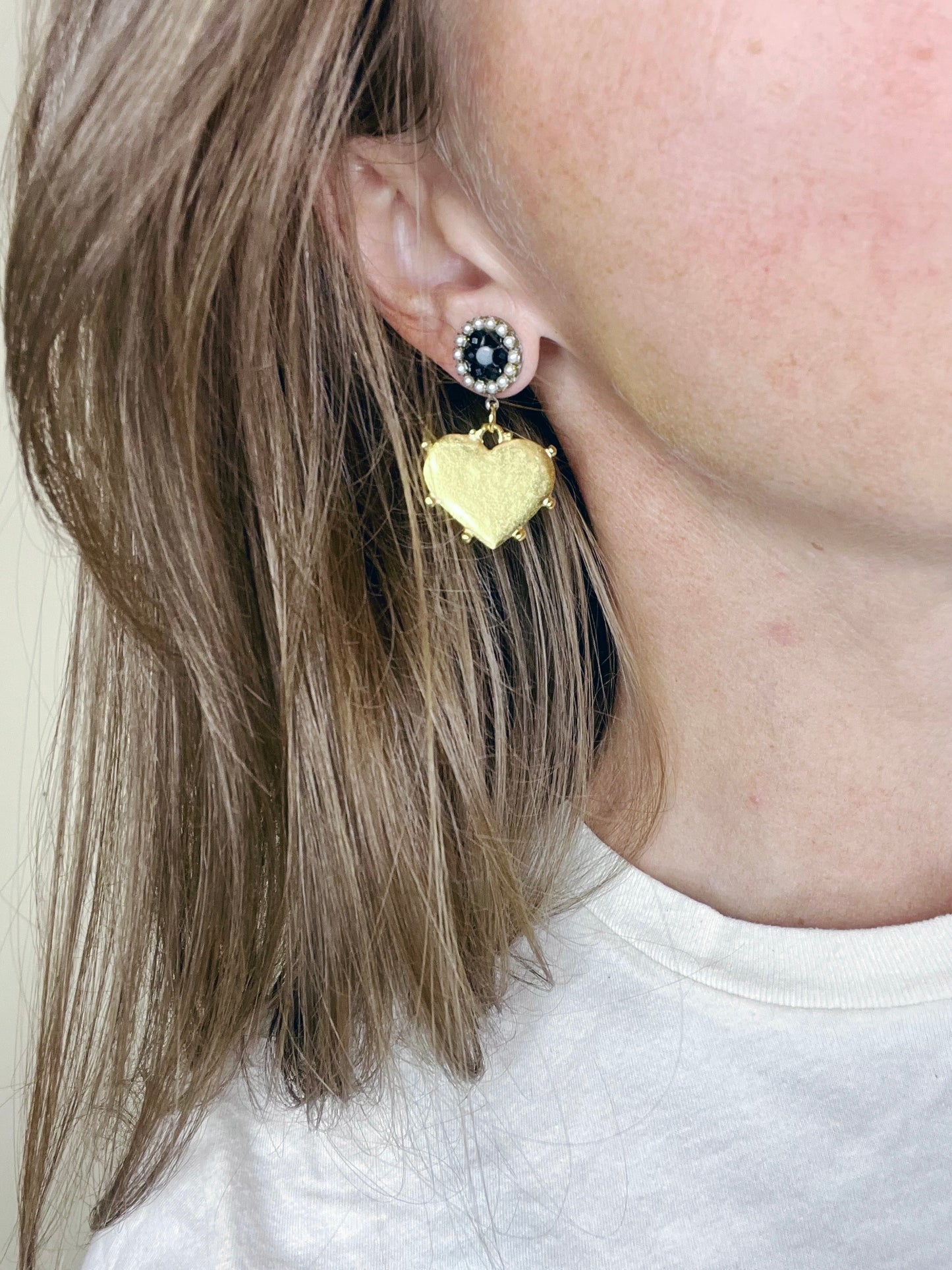 Heart Shaped Gold Plated Earring