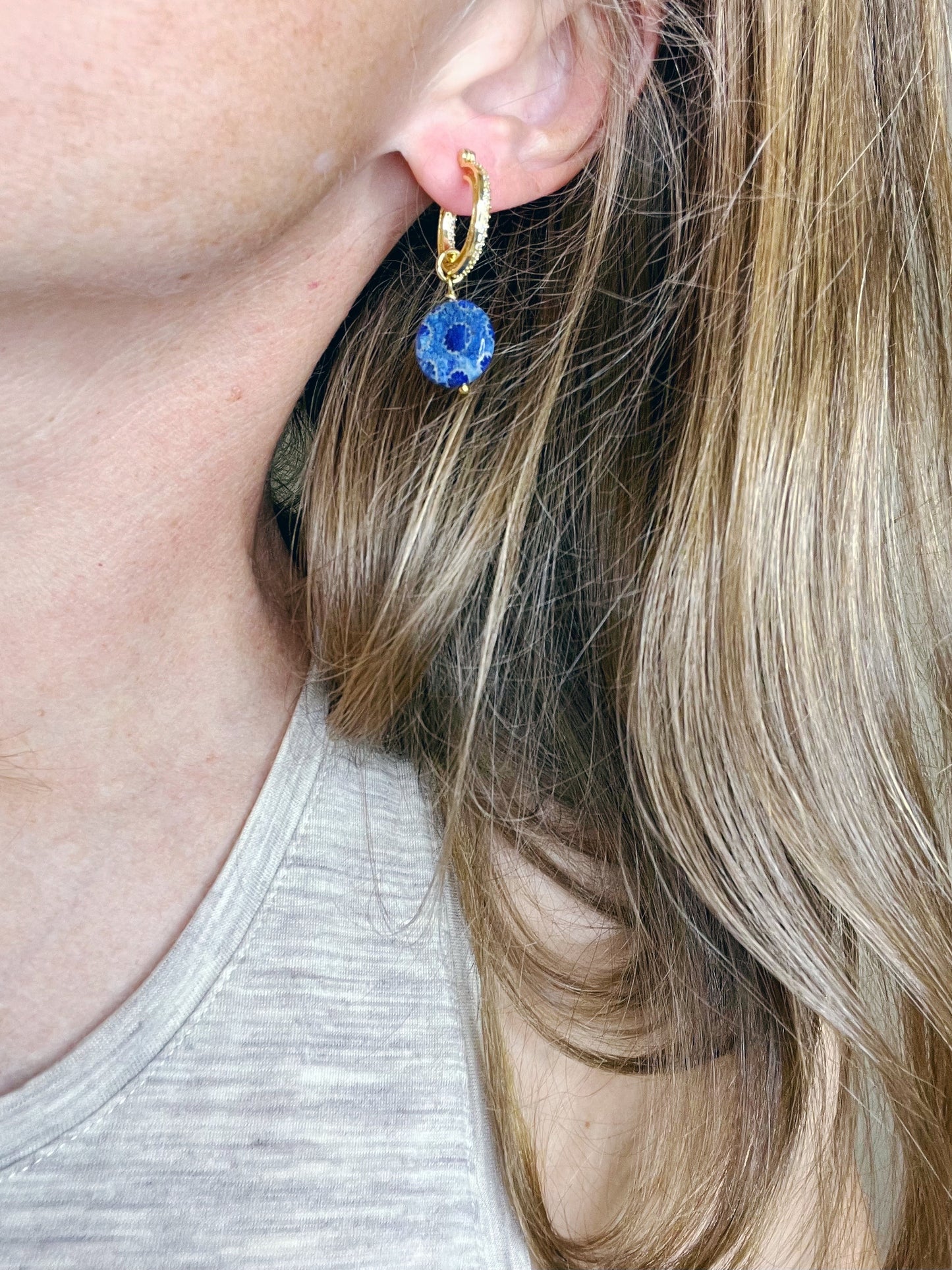 Blue Coral Earring