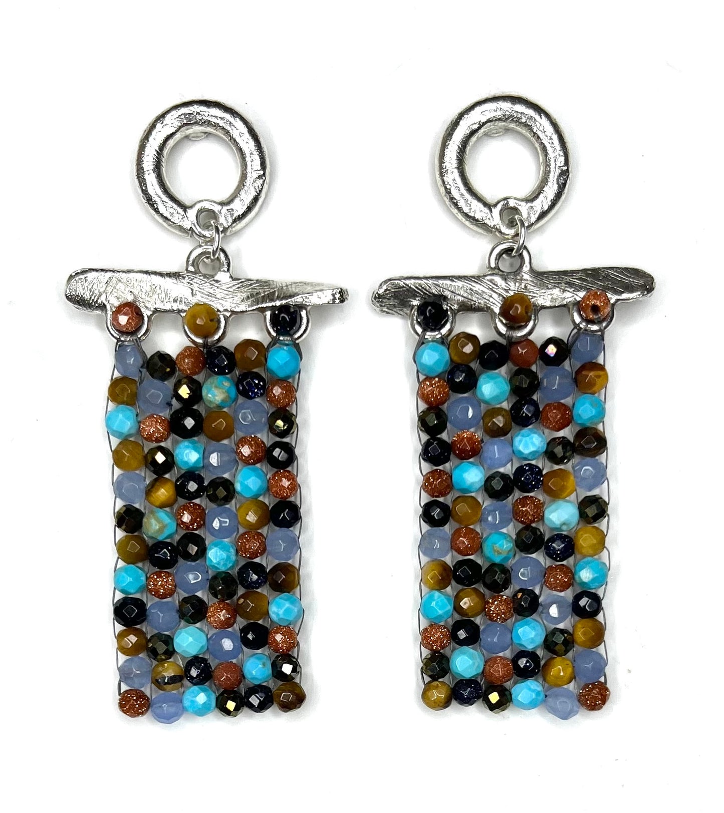 Hand Woven Rectangle Earring