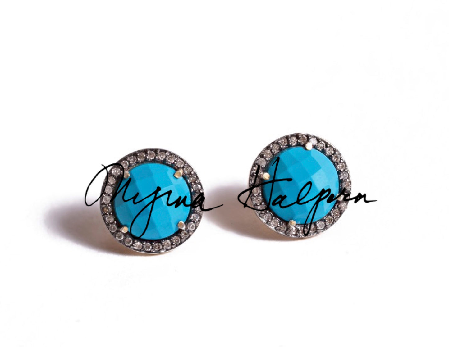Logo Earring (7 stone choices)
