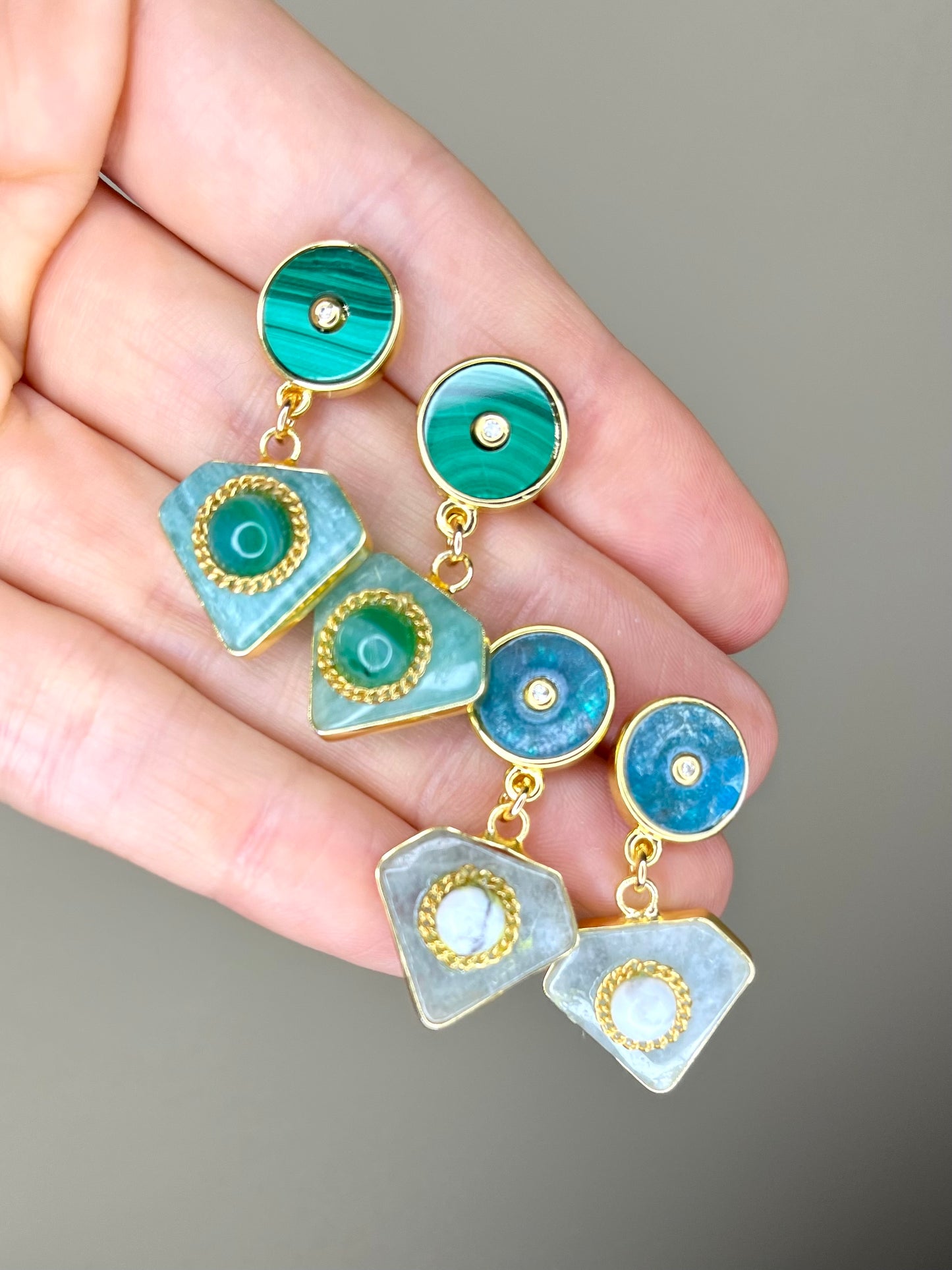 Mixed Gemstone Earring (3 color choices)