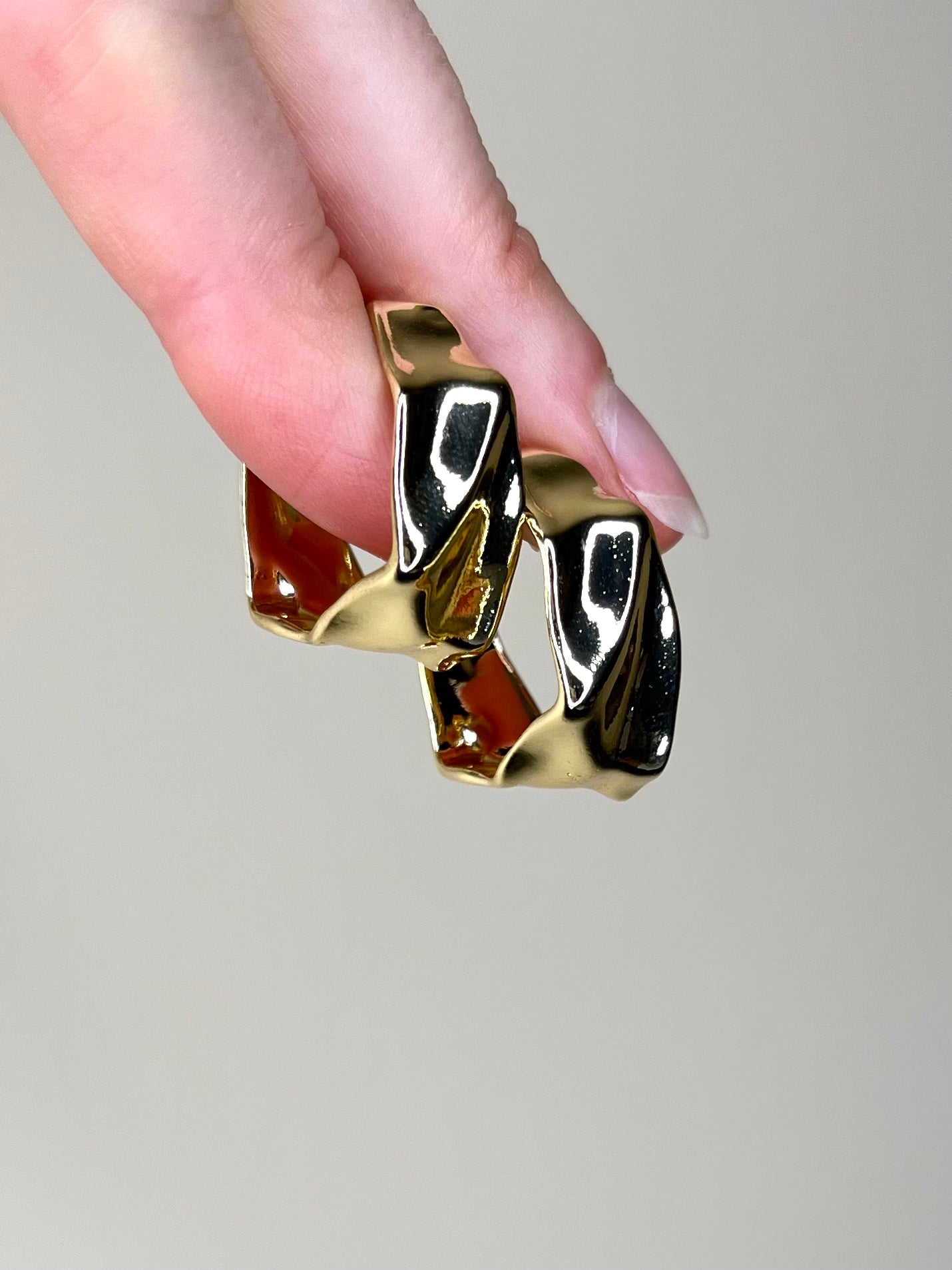 Crinkled Hoop Earring