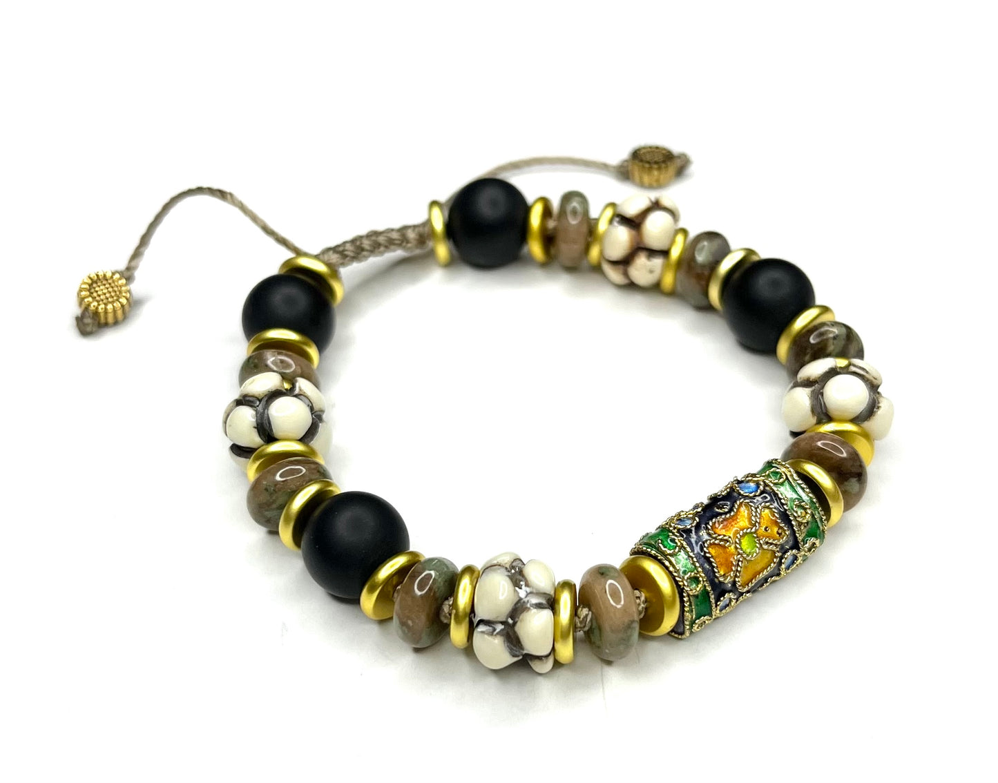 Cloissone and Gemstone Bracelets (sold separately)