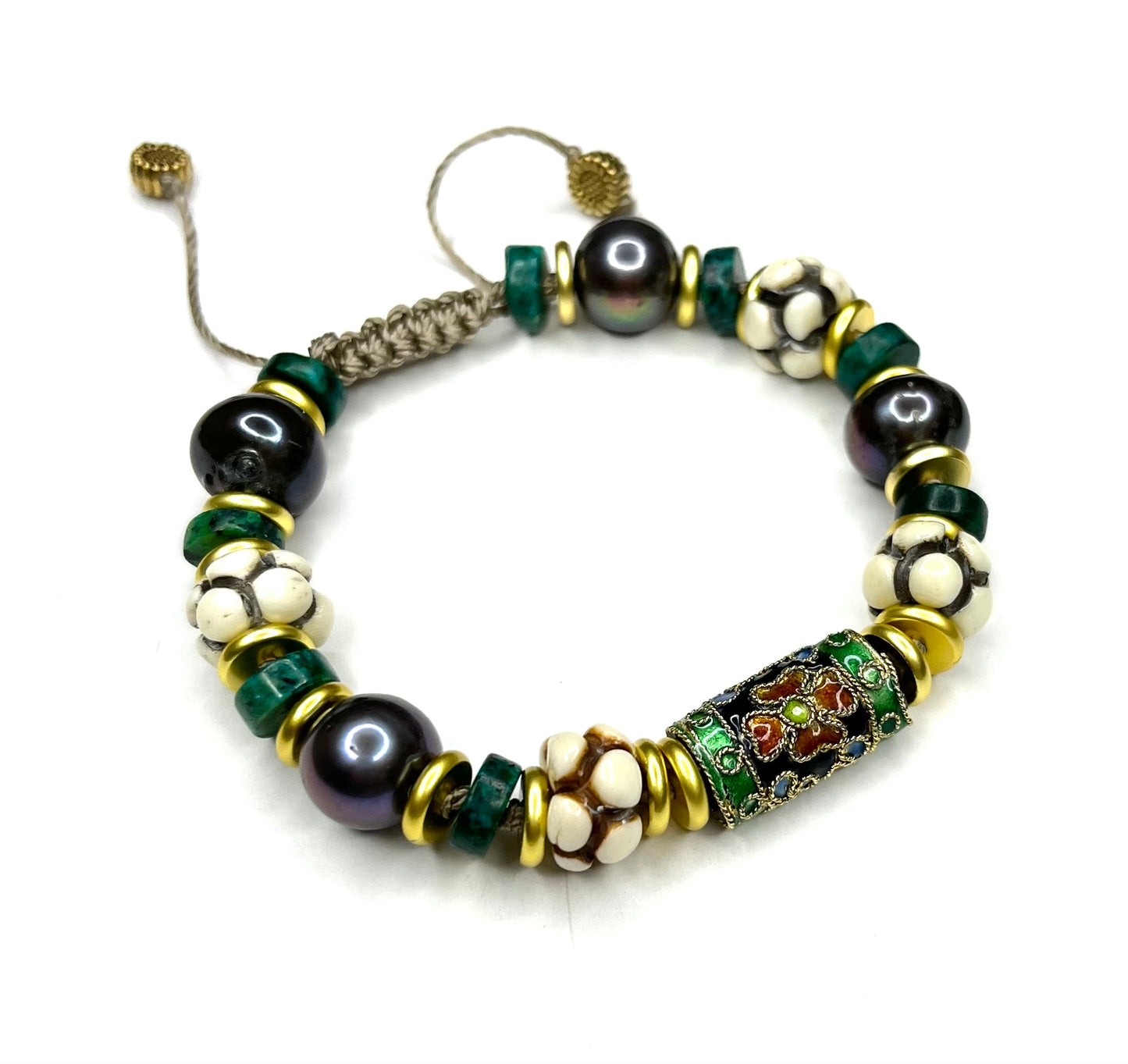Cloissone and Gemstone Bracelets (sold separately)