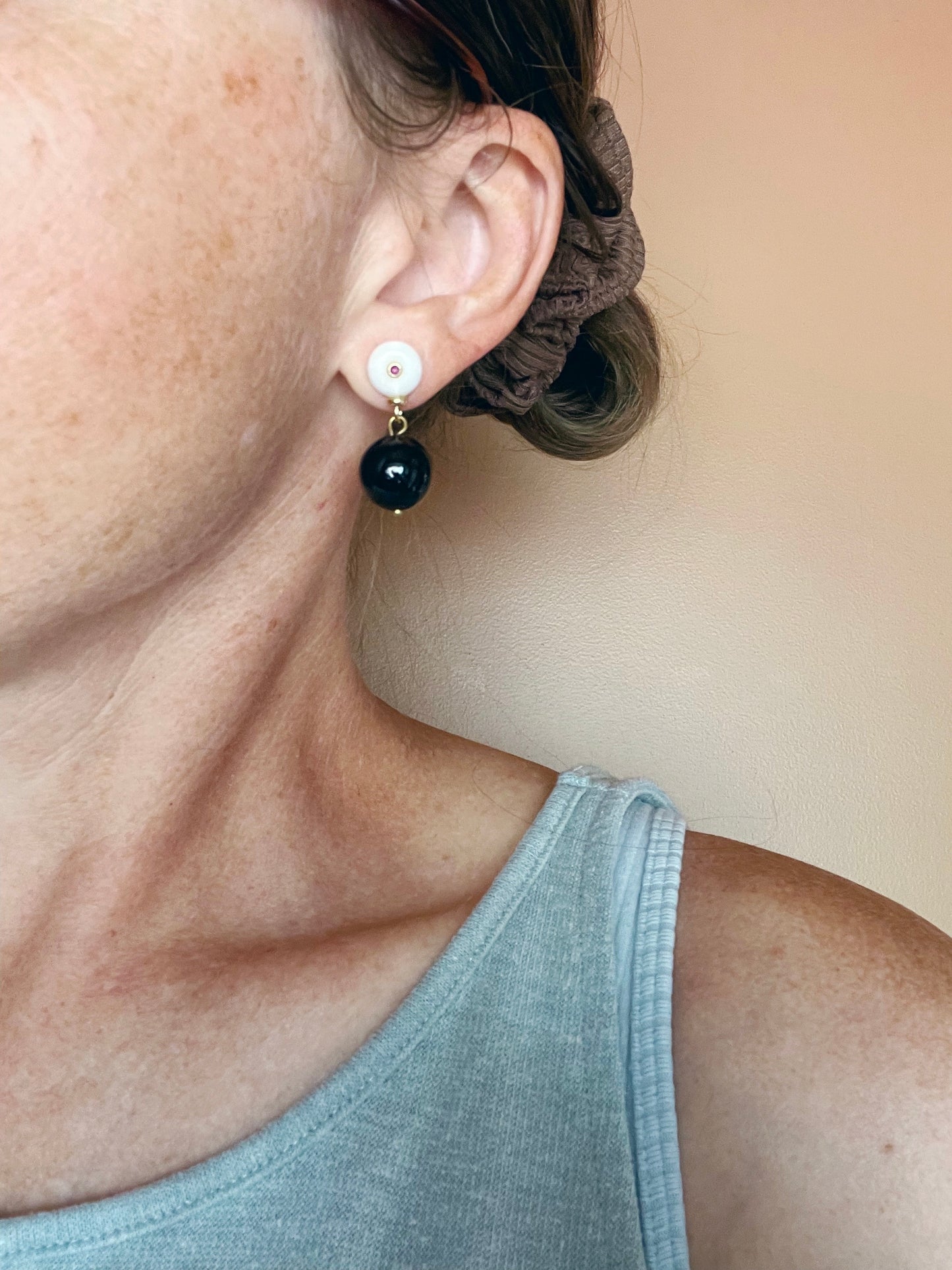 Black and White Earring