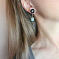 Aquamarine and Onyx Earring