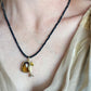 Faceted Black Onyx Rondelle Necklace with Charms