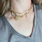 Mopsy Longest Length Paper Clip Chain Necklace with Beaded Flower Charm