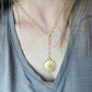 Gold Medallion Y Shaped Necklace