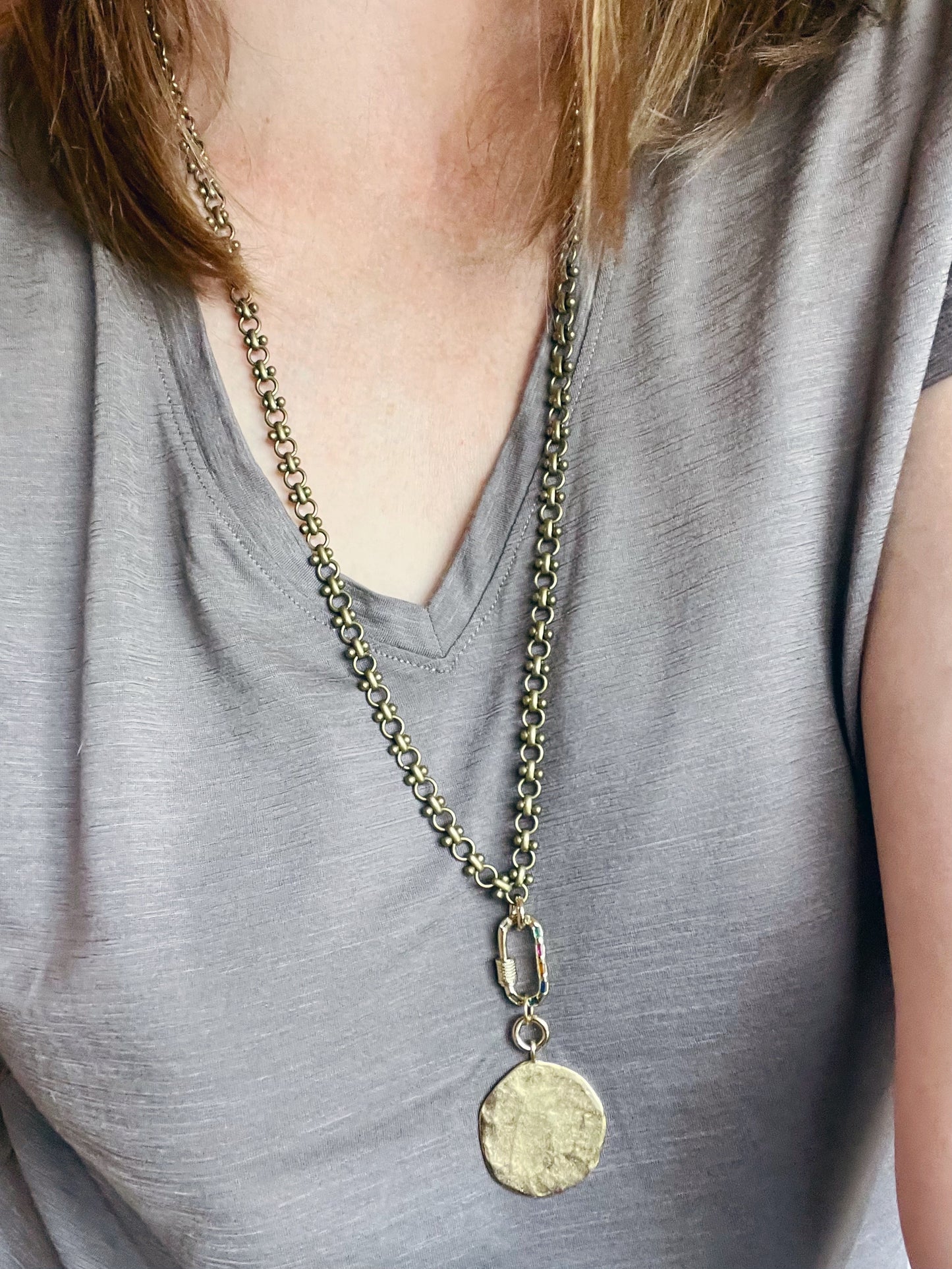 Fancy Bronze Cable Chain Necklace
