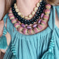 Hand Painted Leather Bead Choker