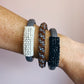 Labradorite and Hessonite Garnet Woven Bracelet