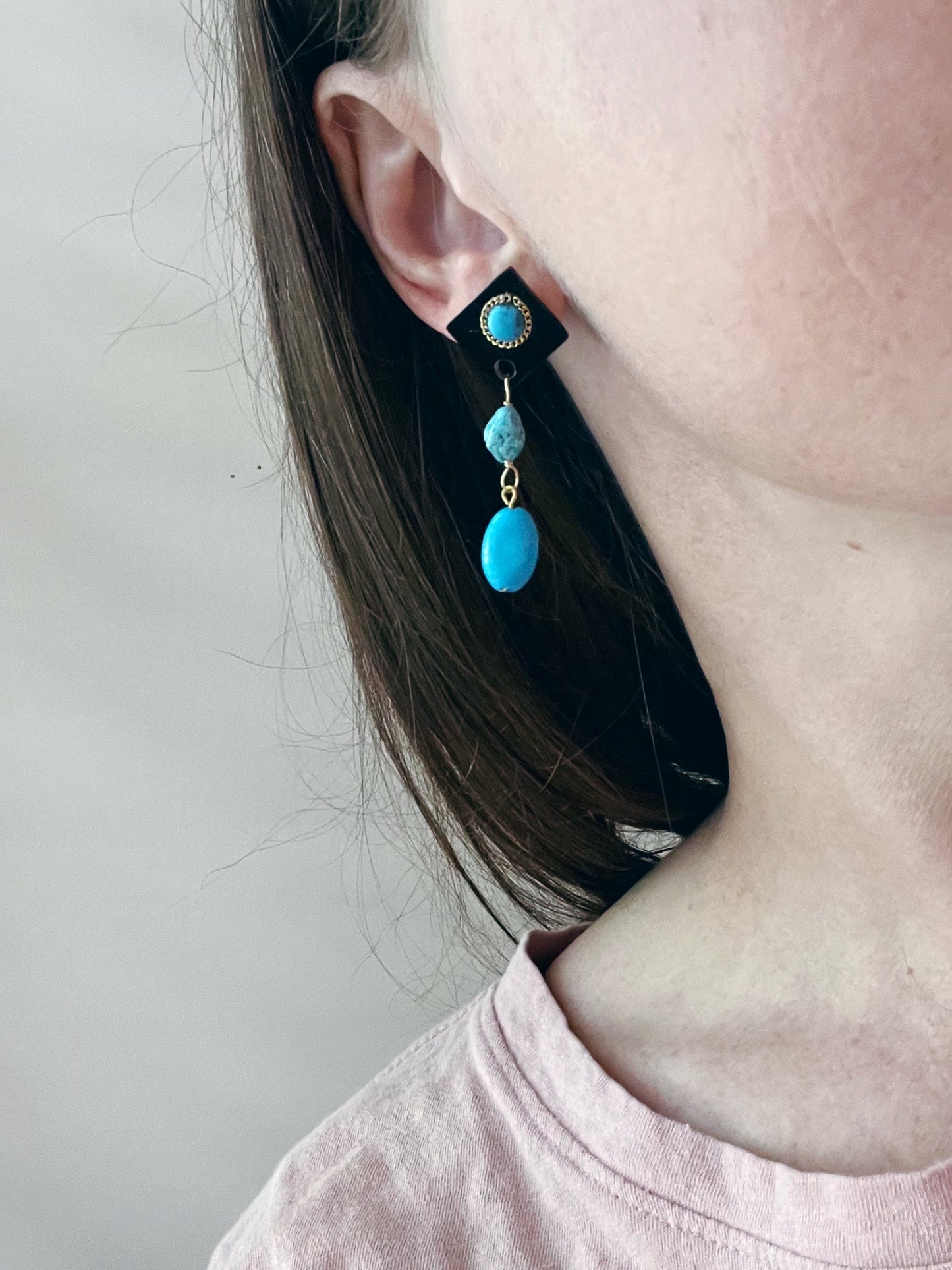 Triple Turquoise Earring