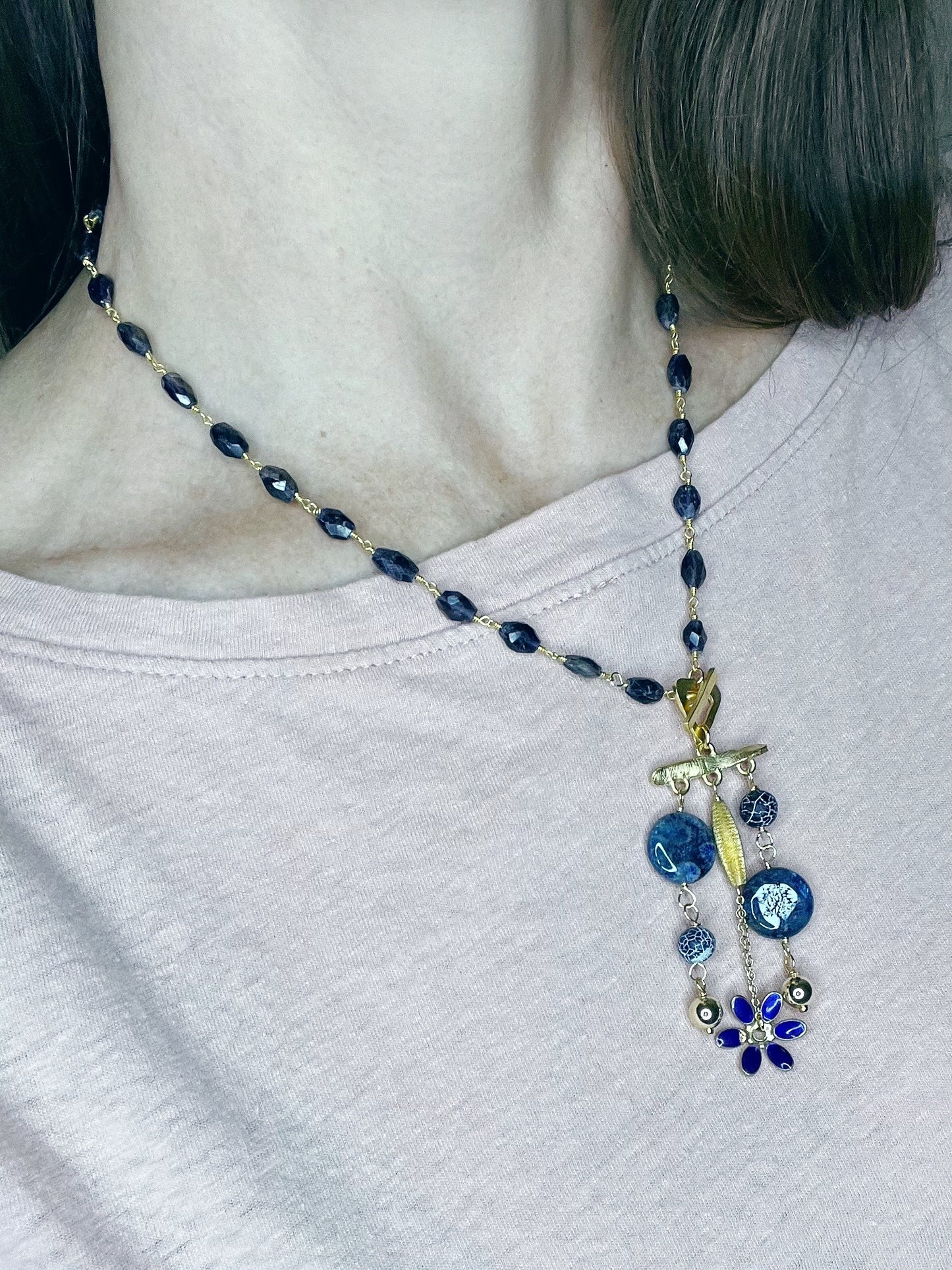 Iolite Charm Necklace