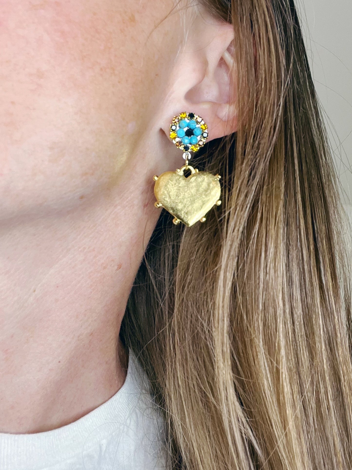 Heart Shaped Gold Plated Earring