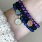 Black Lava Stretch Bracelet with Turquoise Heart Charm