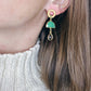 Apple Green Chalcedony and Smoky Quartz Earring