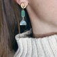 Green Chalcedony and Aquamarine Earring