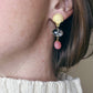 Pink Drusy and Prasiolite Earring