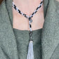 Pearl and Hematite Tassel Necklace