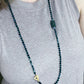 Lapis and Green Onyx Long Necklace