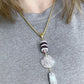 Y Shaped Chain and Stone Necklace- Rose Quartz-Garnet