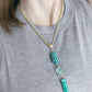 Y Shaped Chain and Stone Necklace- Apatite and Turquoise