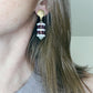 Hand Woven Gemstone Earring with Shell Post- Rose Quartz-Garnet