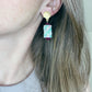 Hand Woven Earring on Shell Post- Pink and Green Opal