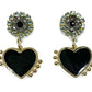 Black Enamel Heart Earring