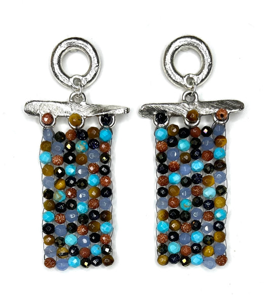 Hand Woven Rectangle Earring