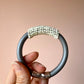Handwoven Beaded Rubber Bracelet- Gray/White