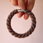 Labradorite and Hessonite Garnet Woven Bracelet