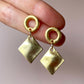 Satin Gold Plated Geometric Earring