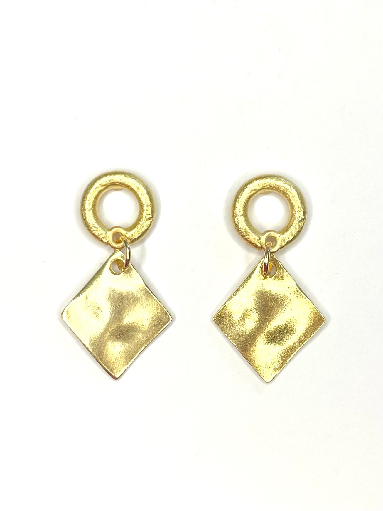 Satin Gold Plated Geometric Earring
