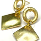 Satin Gold Plated Geometric Earring