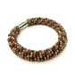 Labradorite and Hessonite Garnet Woven Bracelet