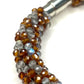 Labradorite and Hessonite Garnet Woven Bracelet