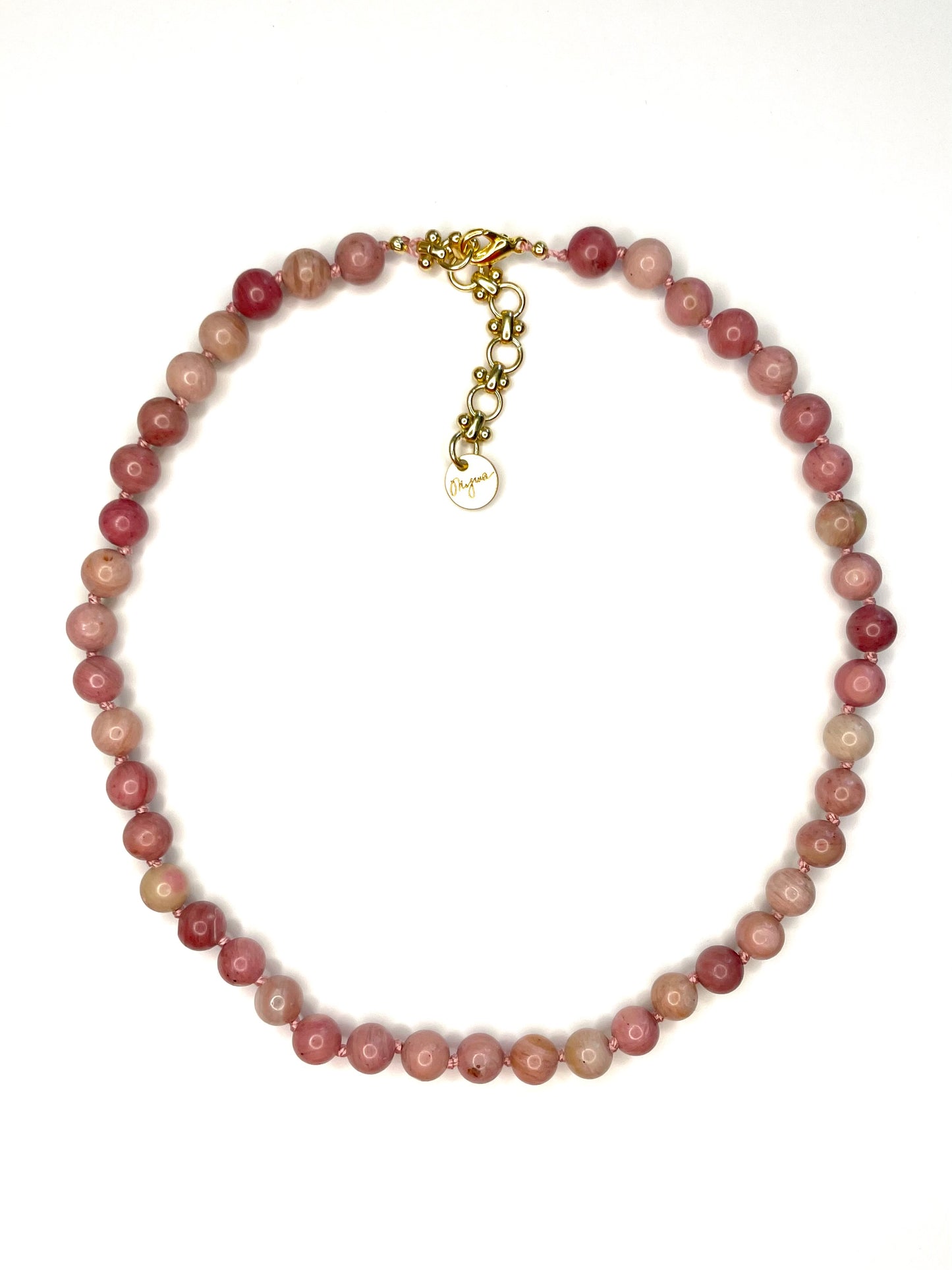 Hand Knotted Rhodonite Choker