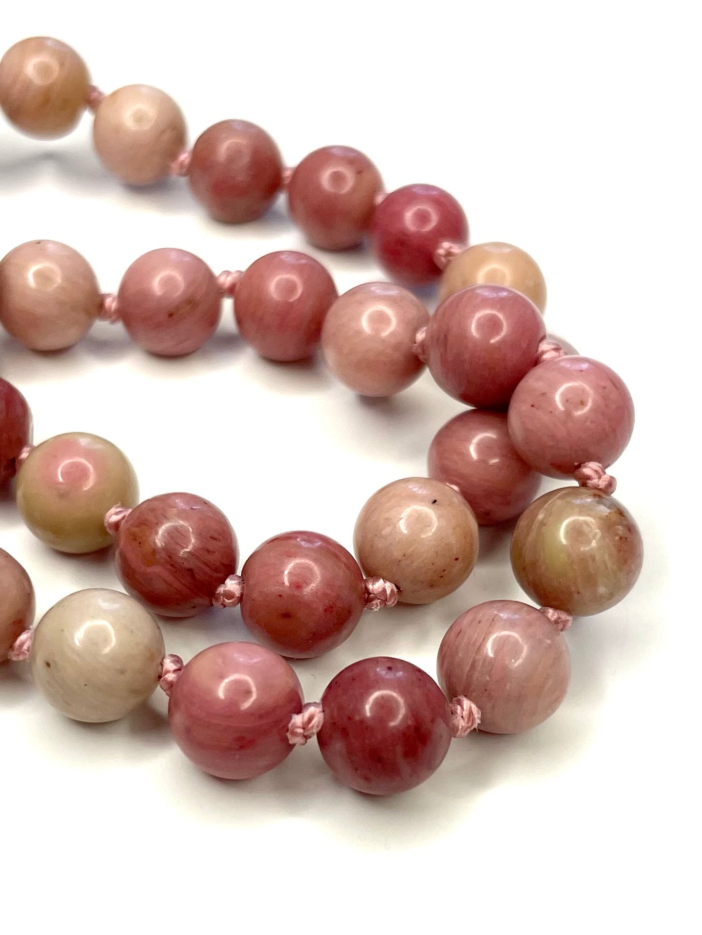 Hand Knotted Rhodonite Choker