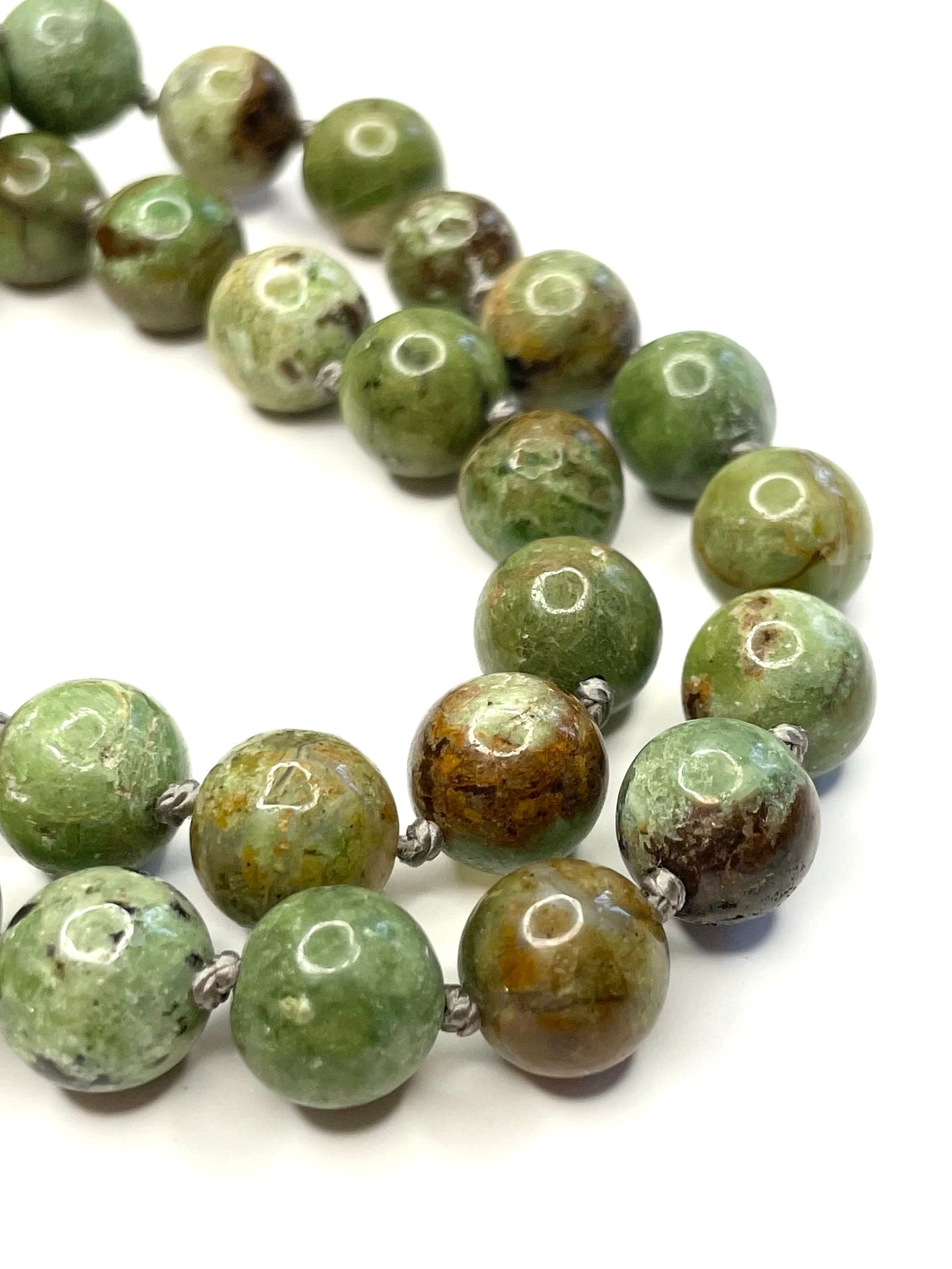 Green Jasper Hand Knotted Choker