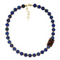 Matte Lapis and Hessonite Garnet Necklace
