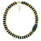 Teal Afghan Glass and Wood Necklace