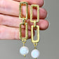 Gold Moderna Pearl Earring