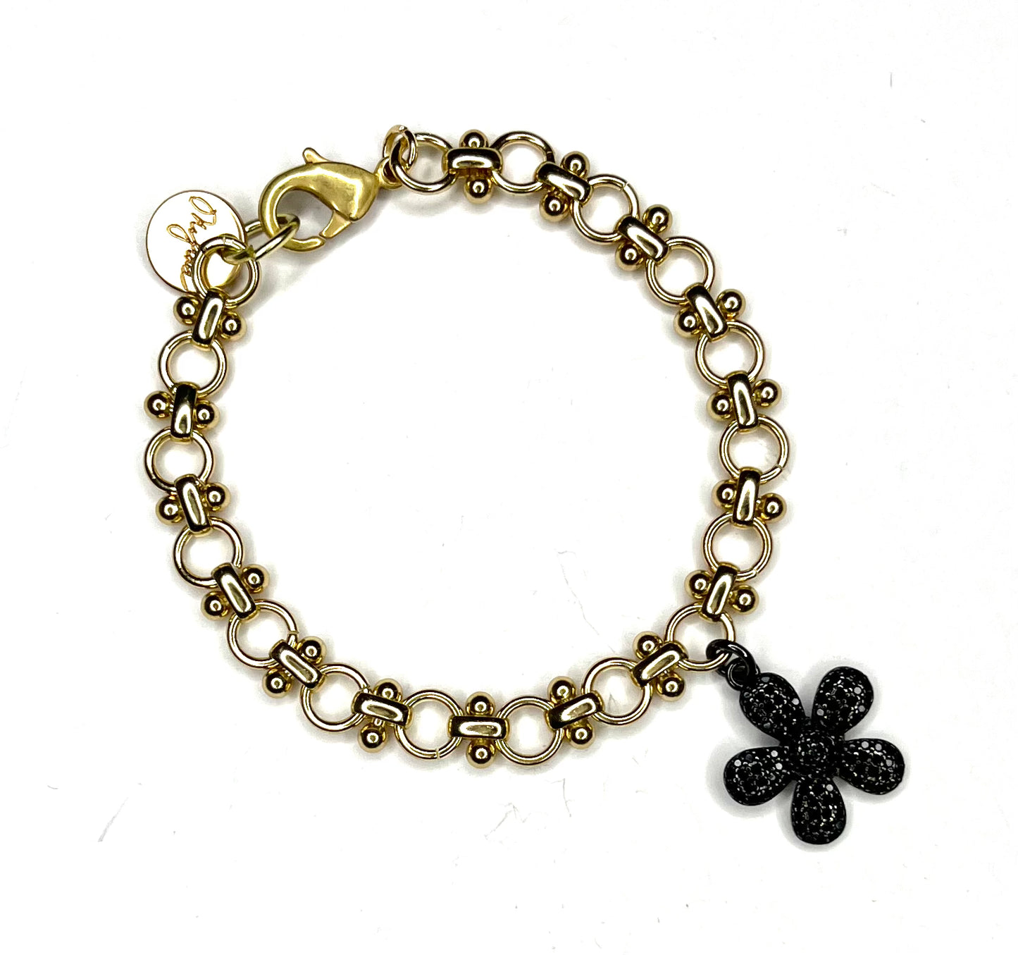 Dema Bracelet- Black Flower Charm