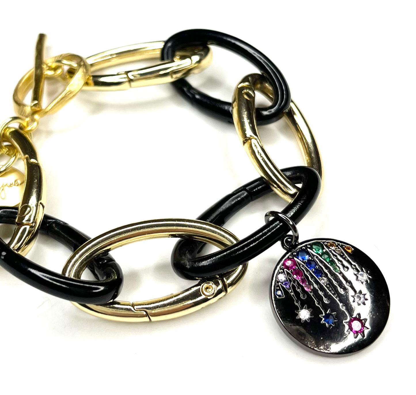 Carabiner Bracelet- Black Charm